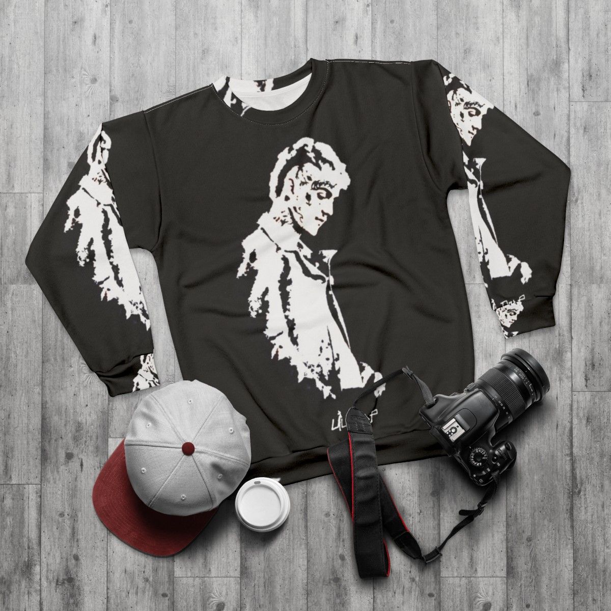 Crybaby sweatshirt featuring Hellboy, 6IX9INE, GothBoiClique designs - flat lay