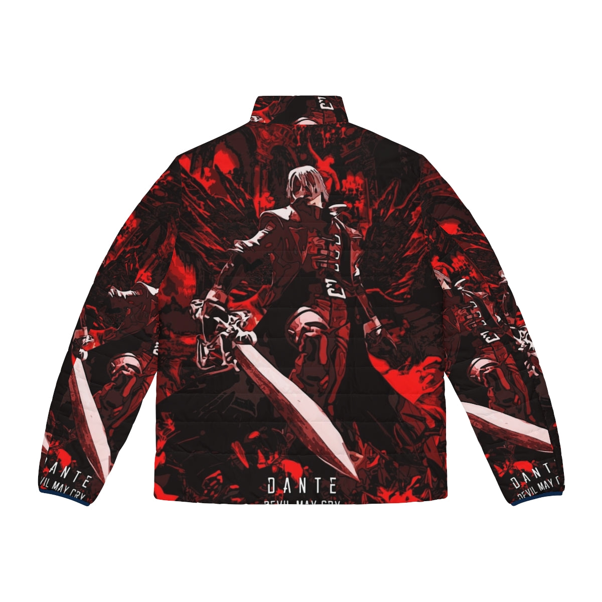 Classic Dante from Devil May Cry Puffer Jacket, featuring the iconic character from the popular video game series. - Back