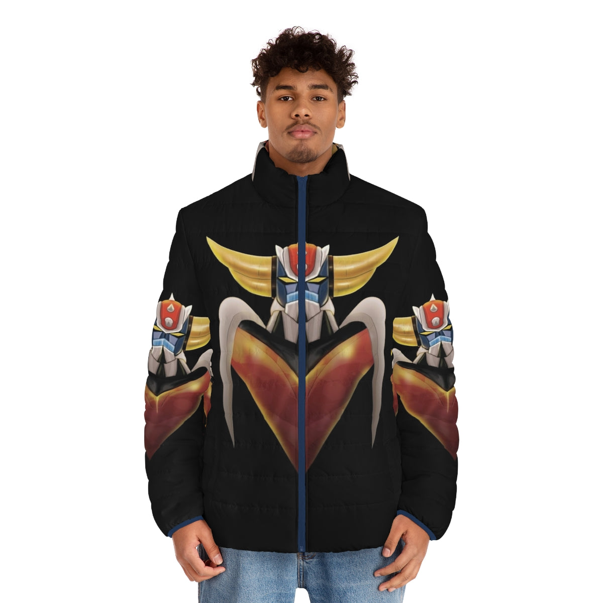 UFO Robot Grendizer Anime Puffer Jacket featuring the iconic Japanese robot character - men front