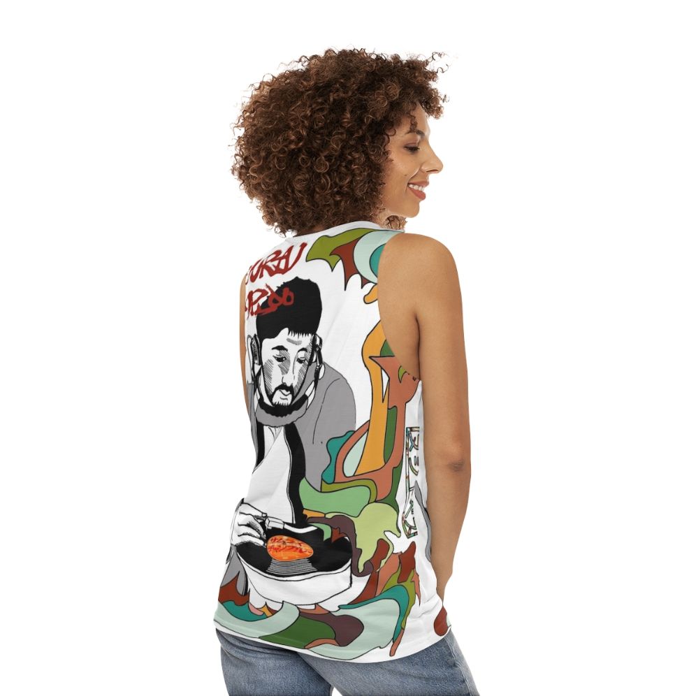 Nujabes x Samurai Champloo Anime Graphic Unisex Tank Top - women back