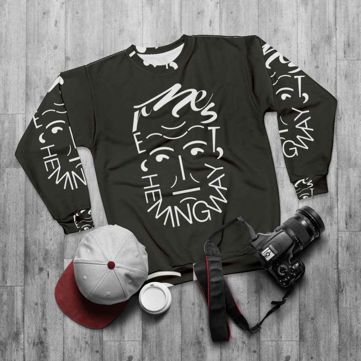 Ernest Hemingway Inspired Sweatshirt - flat lay