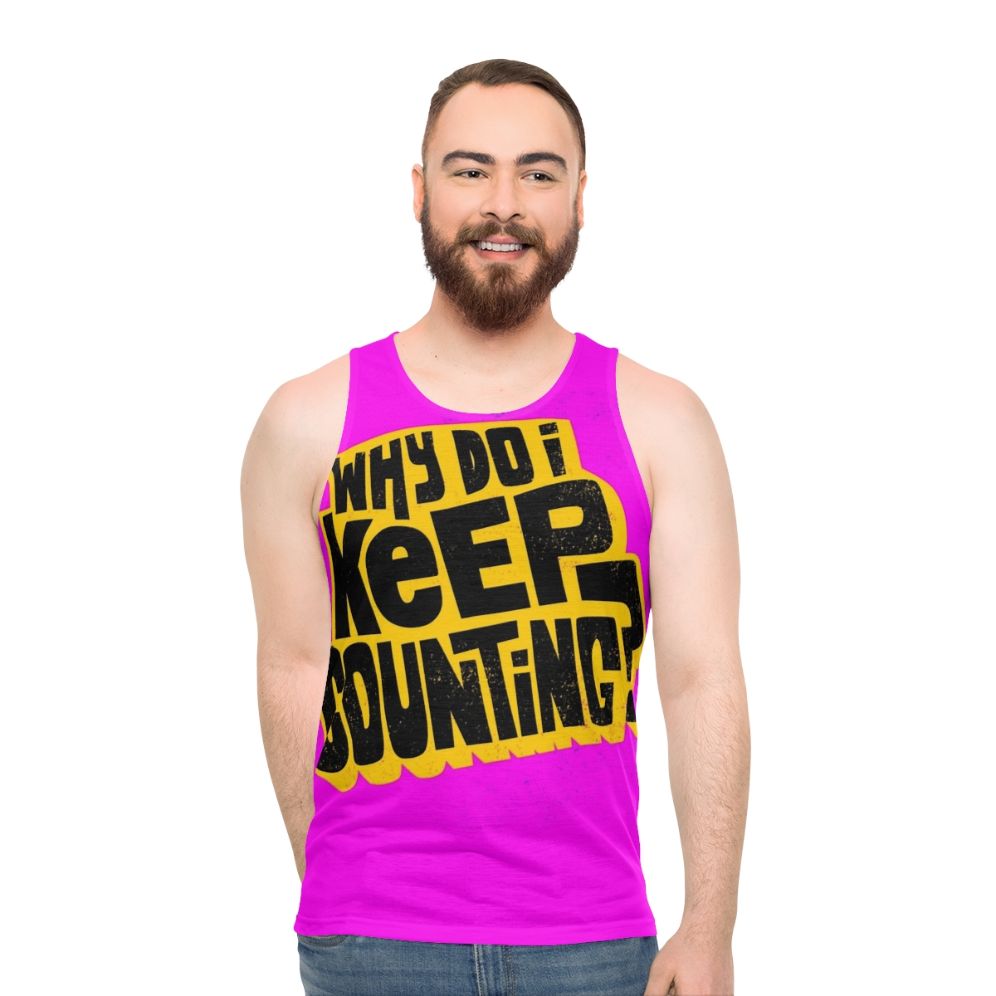 Inspiring unisex tank top with motivational typography - men