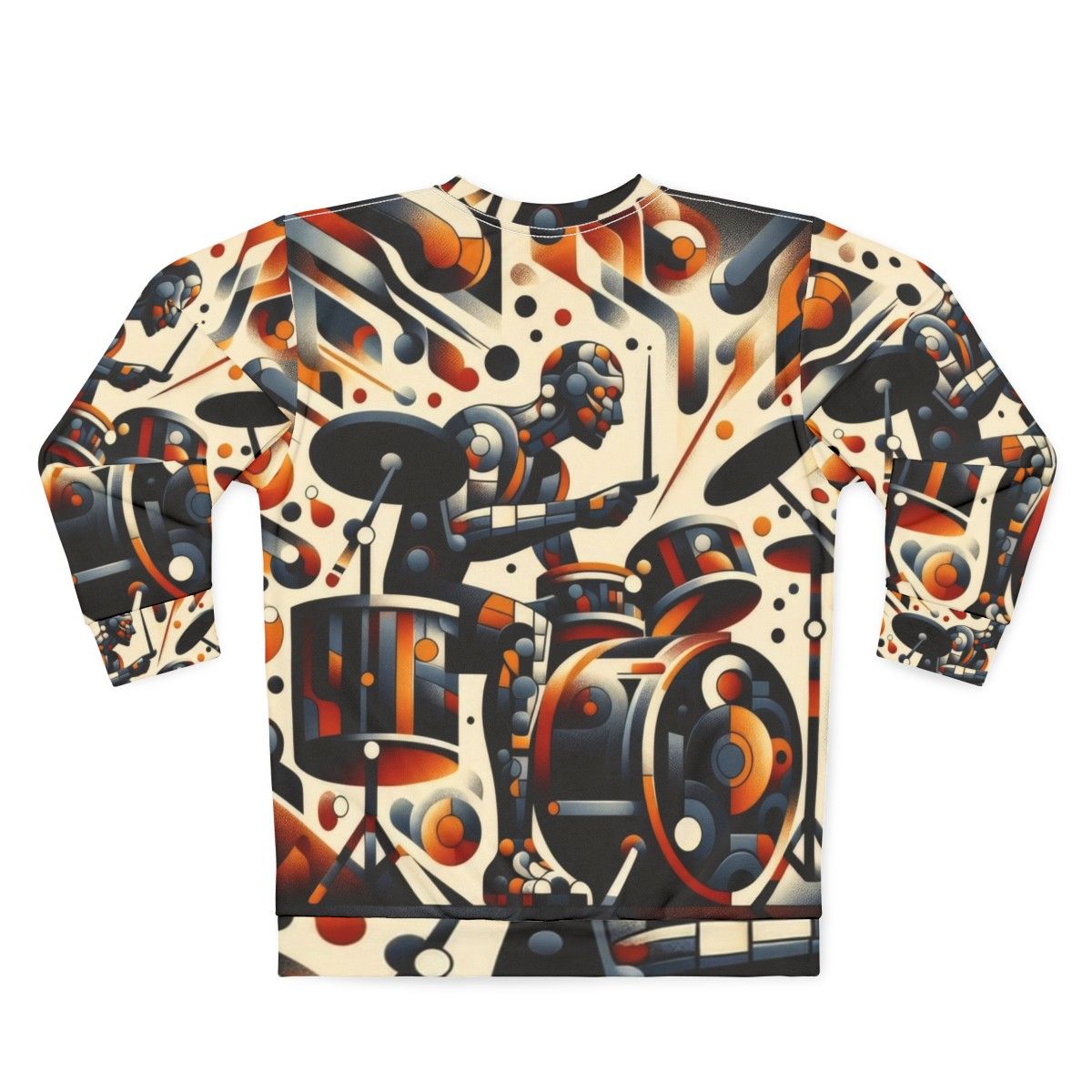 Abstract music drummer sweatshirt - Back