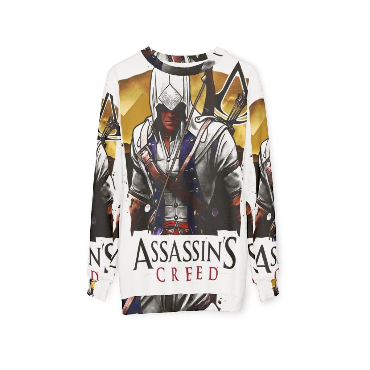 Assassin's Creed Sweatshirt 3 Featuring Iconic Assassin's Creed Symbols - hanging