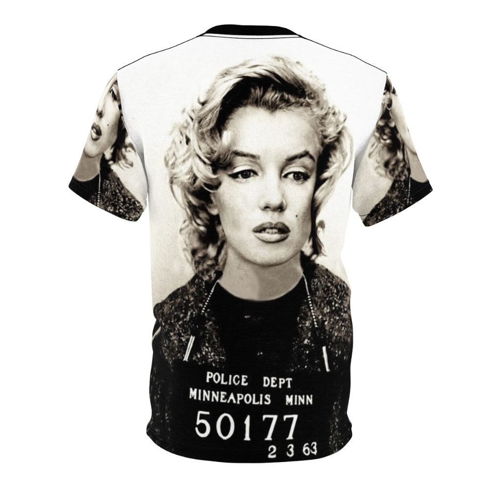 Marilyn Monroe inspired mugshot design printed on a quality t-shirt - Back