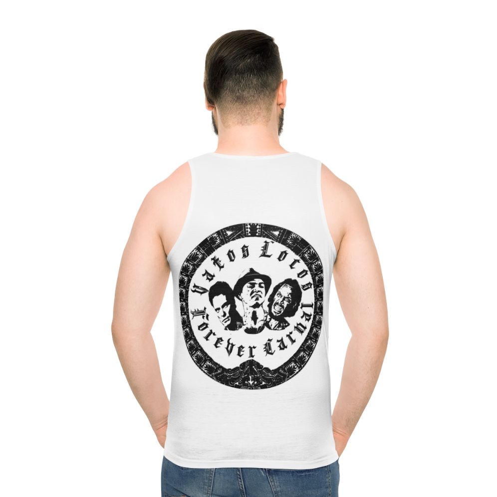 Chicano-inspired Vatos Locos unisex tank top - men back