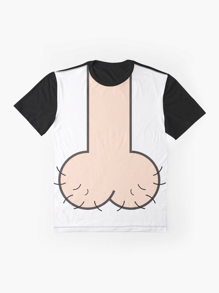 Minimalist graphic t-shirt with funny "DICK HEAD" slogan - Flat lay