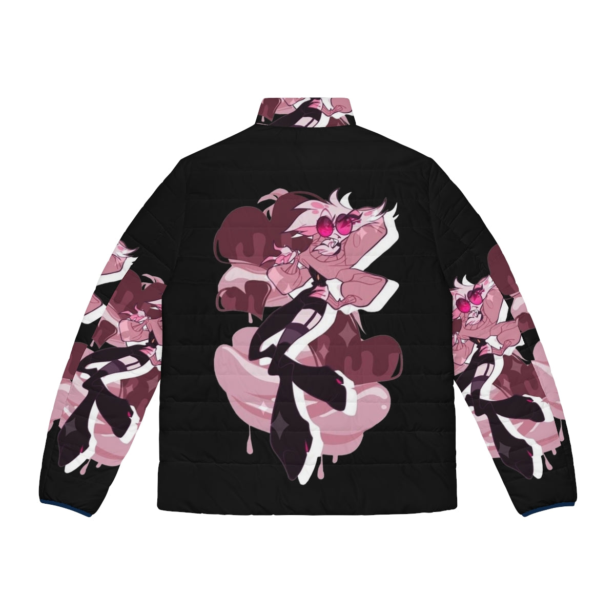 Hazbin Hotel Angel Dust Puffer Jacket with Anime-Inspired Design - Back