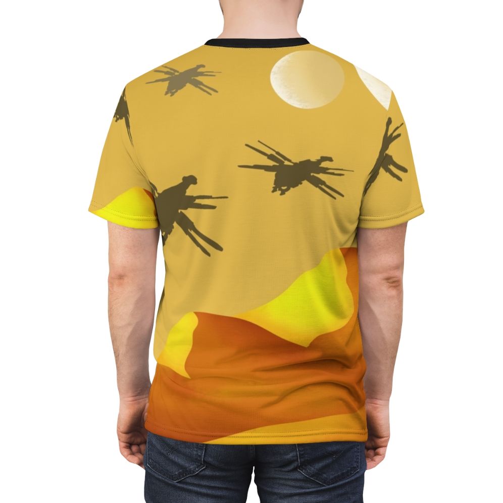 Dune-inspired ornithopter illustration on a t-shirt - men back