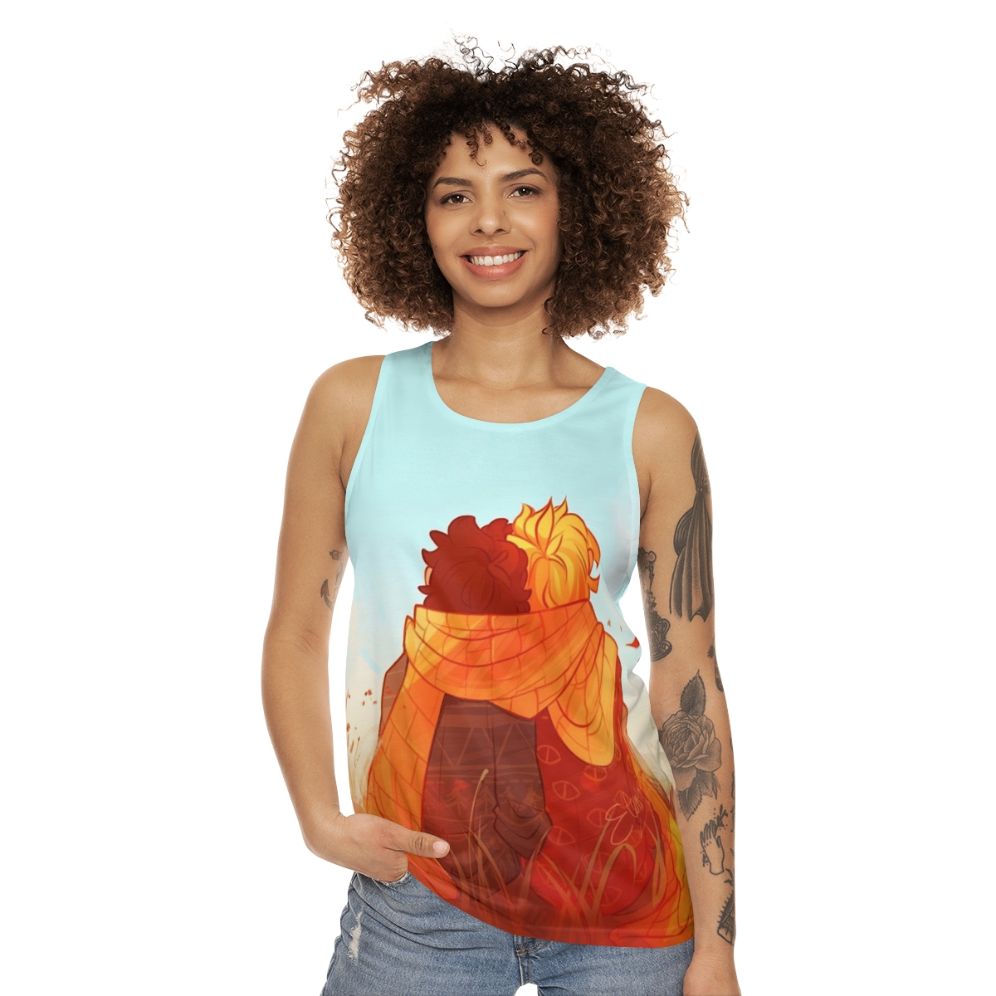 Unisex graphic tank top for fall fashion - women