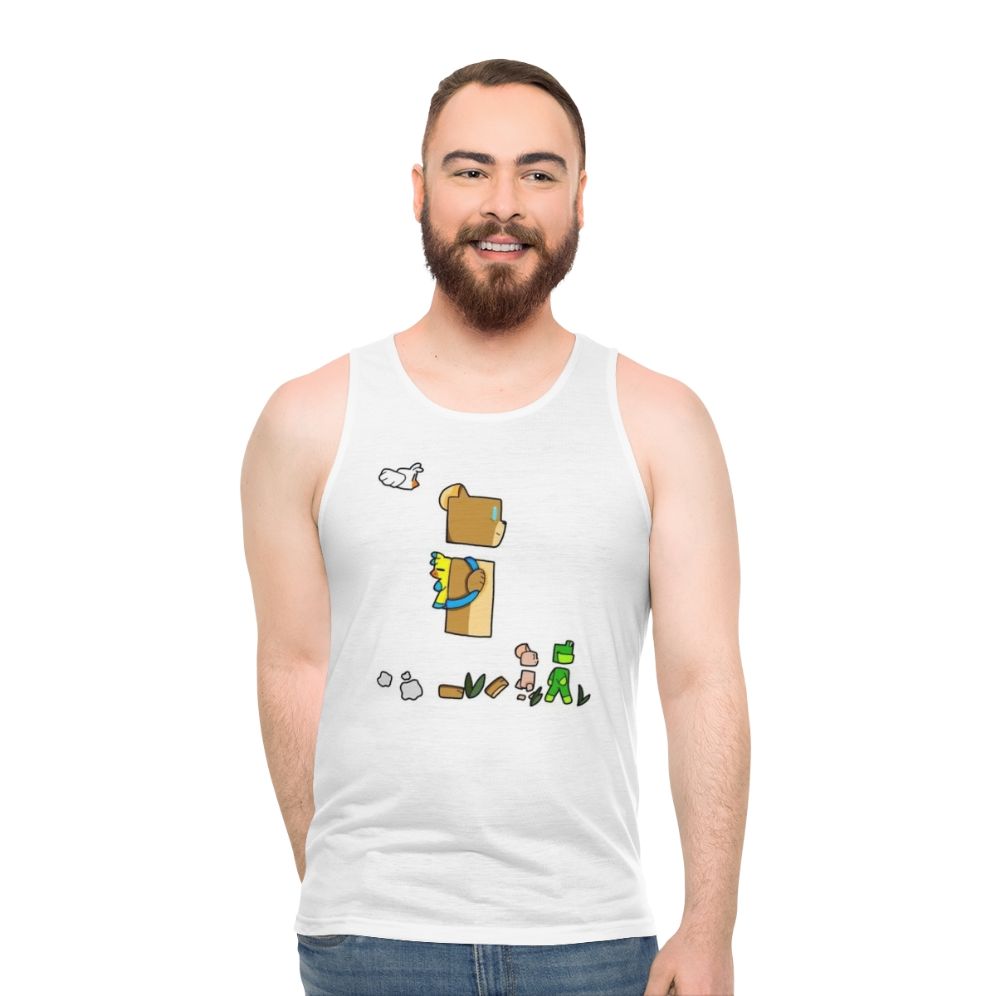 Unisex superhero teddy bear tank top - men