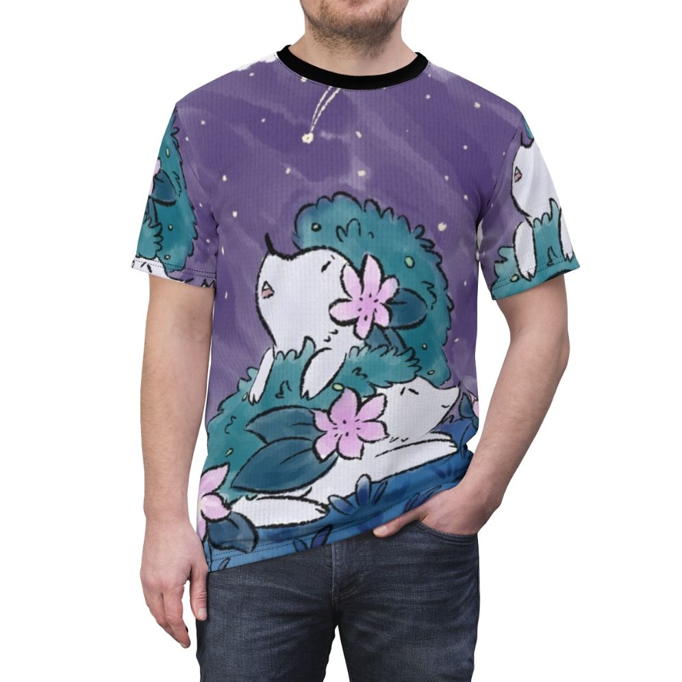 Shaymin inspired hedgehog design printed on a high-quality t-shirt - men front