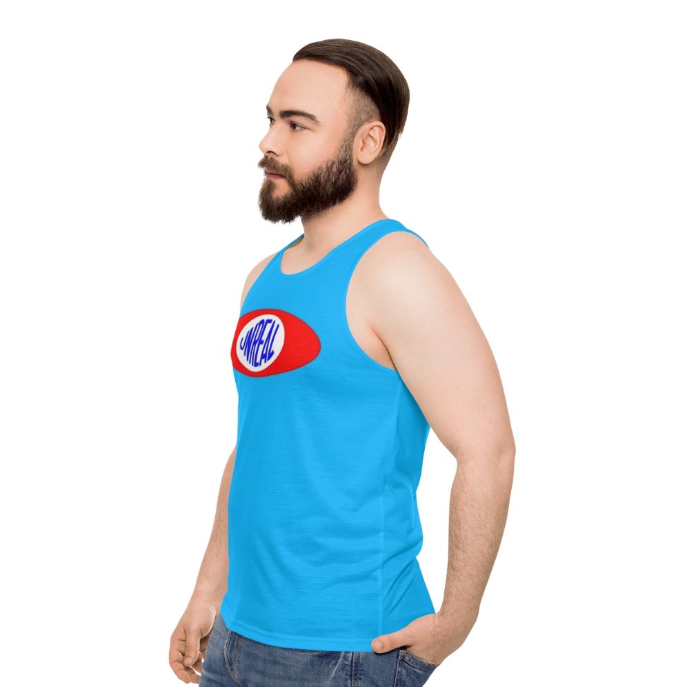 Retro-style "Game On" unisex tank top - men side