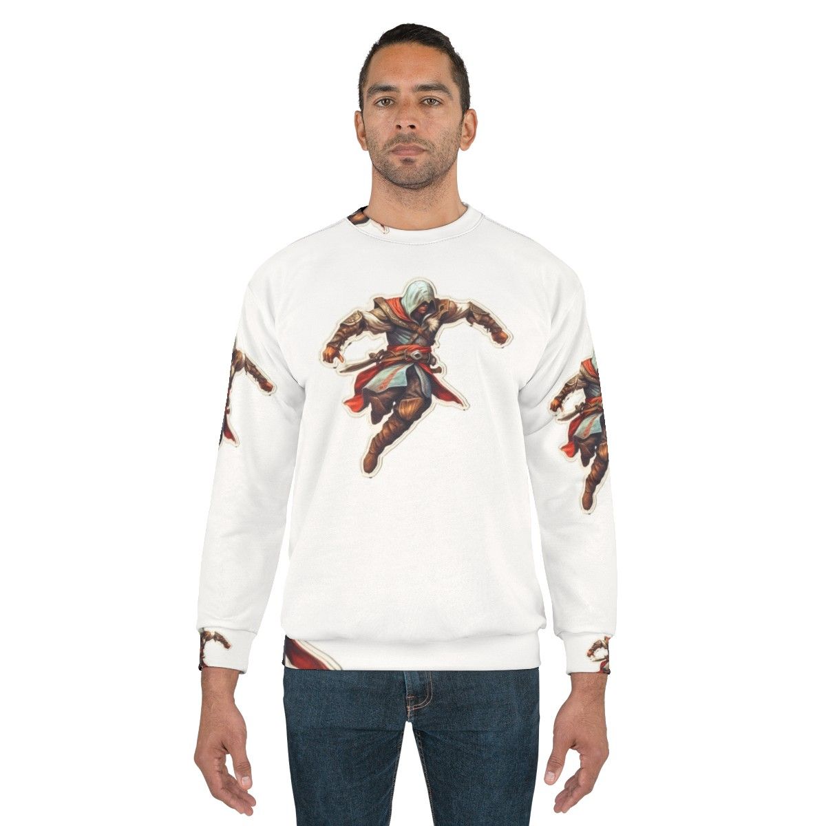 Assassins Creed Sticker Sweatshirt with Fan Art Design - men