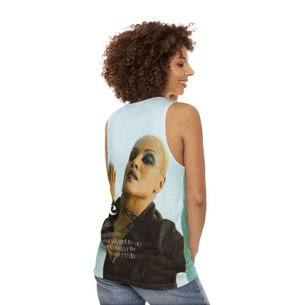 Unisex house music-inspired colorful tank top - women back