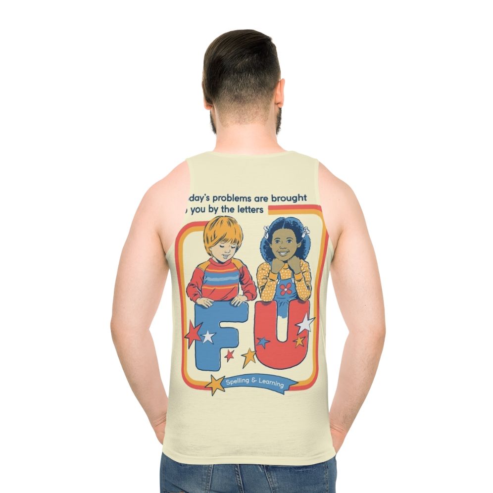 Vintage sarcastic 'Today's Problems' unisex tank top - men back