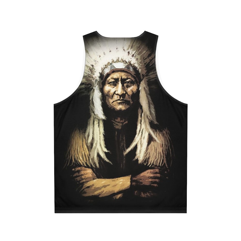 Sitting Bull Native American Tribal Unisex Tank Top - Back