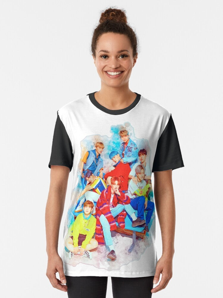 ATEEZ Graphic T-Shirt featuring the K-pop boy band members - Women