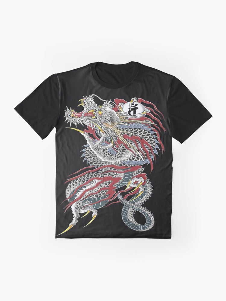 Kiryu Kazuma, the Dragon of Dojima, featured on a stylish graphic t-shirt for Yakuza fans. - Flat lay