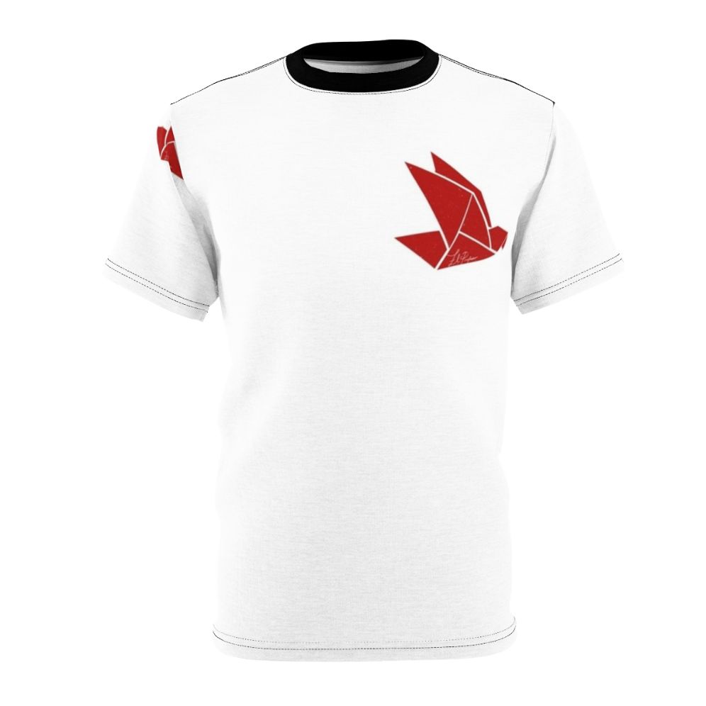 Origami bird design t-shirt inspired by the popular TV series Money Heist (La Casa de Papel)