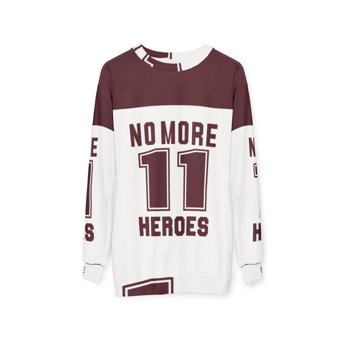 No More Heroes Dark Red Sweatshirt - hanging