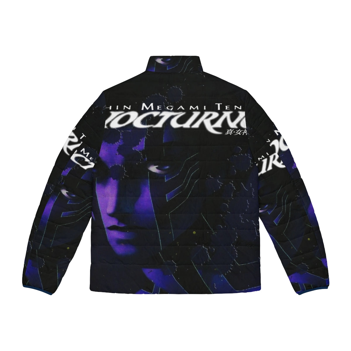 Nocturne Puffer Jacket with Shin Megami Tensei Inspired Design - Back