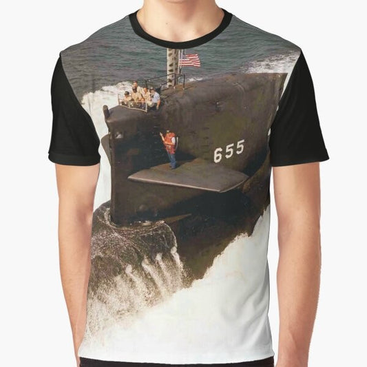 USS HENRY L. STIMSON (SSBN-655) Navy Submarine Graphic T-Shirt