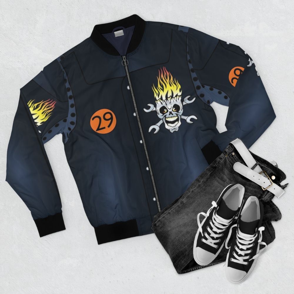 Hot Wheels Vert Wheeler World Race Outfit Bomber Jacket - Flat lay