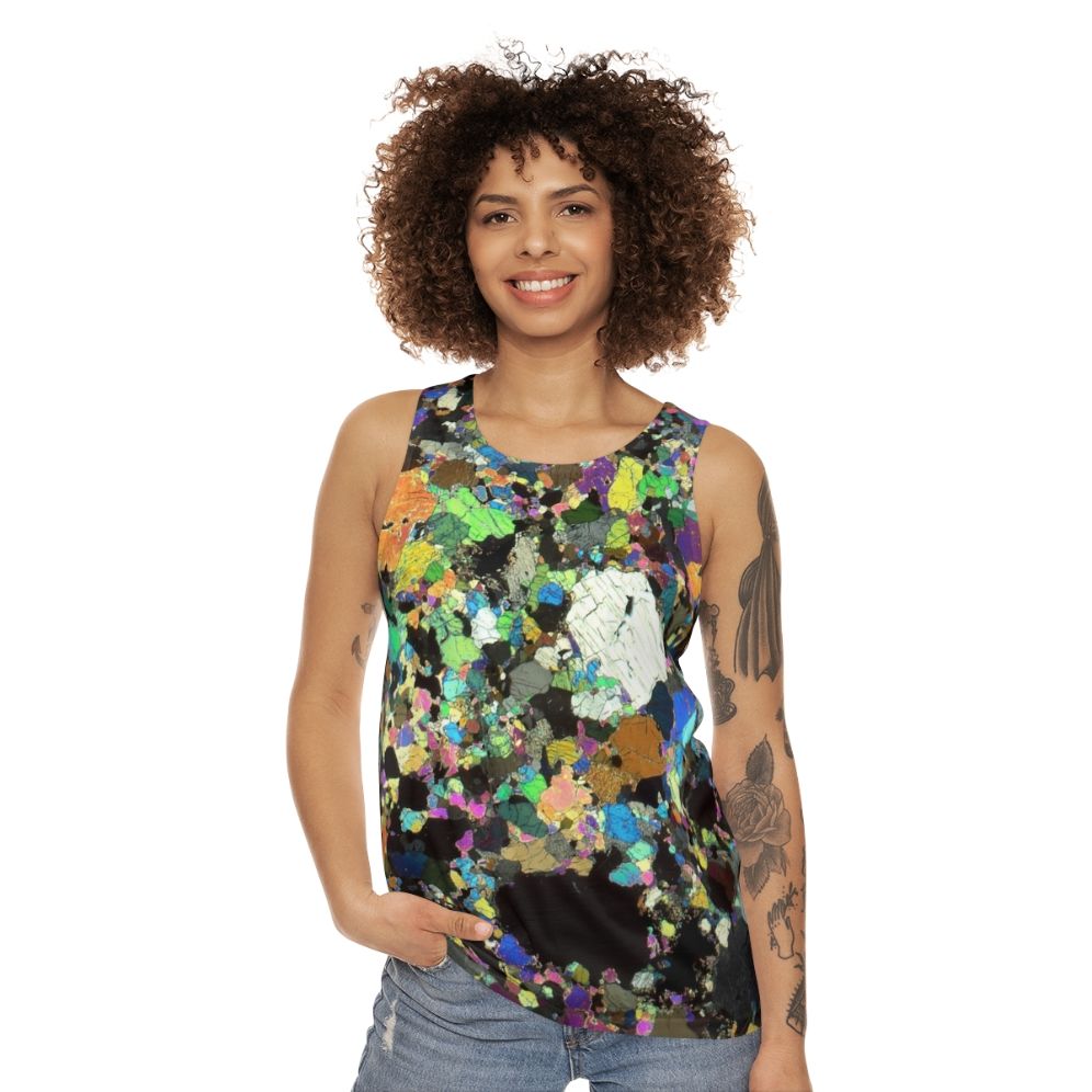 Peridotite thin section unisex tank top - women