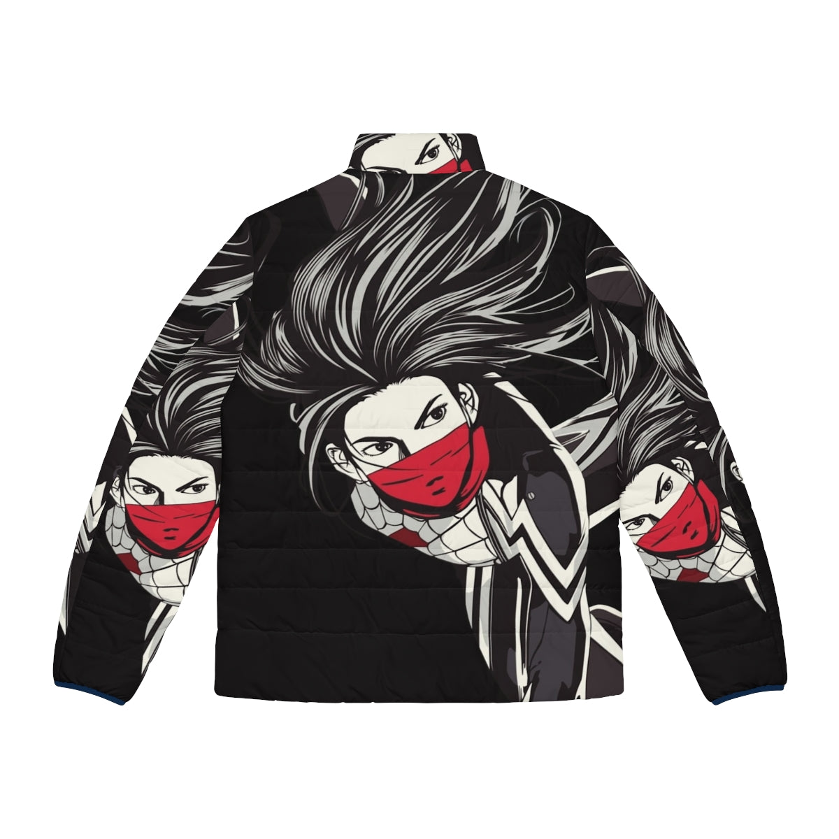 Cindy Moon inspired puffer jacket with spider-verse and superhero graphics - Back