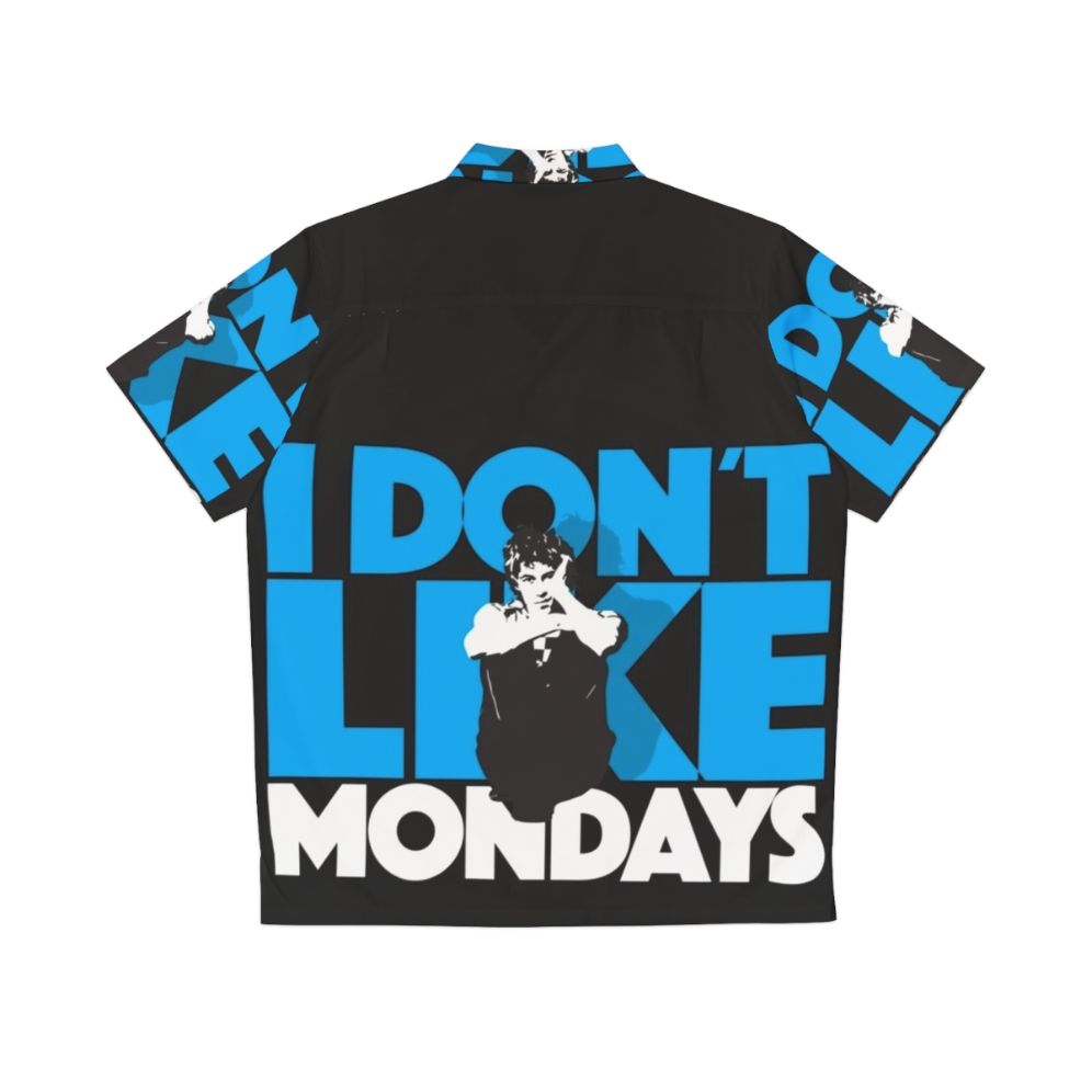 "I Don't Like Mondays" 80s Hawaiian Shirt with Punk Rock and New Wave Influences - Back