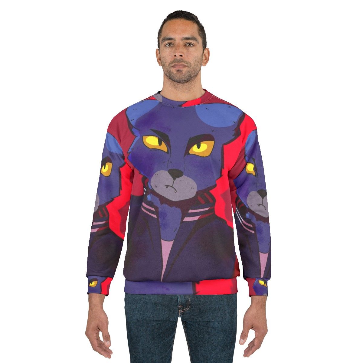 Lone Digger furry cat electronic music sweatshirt - men