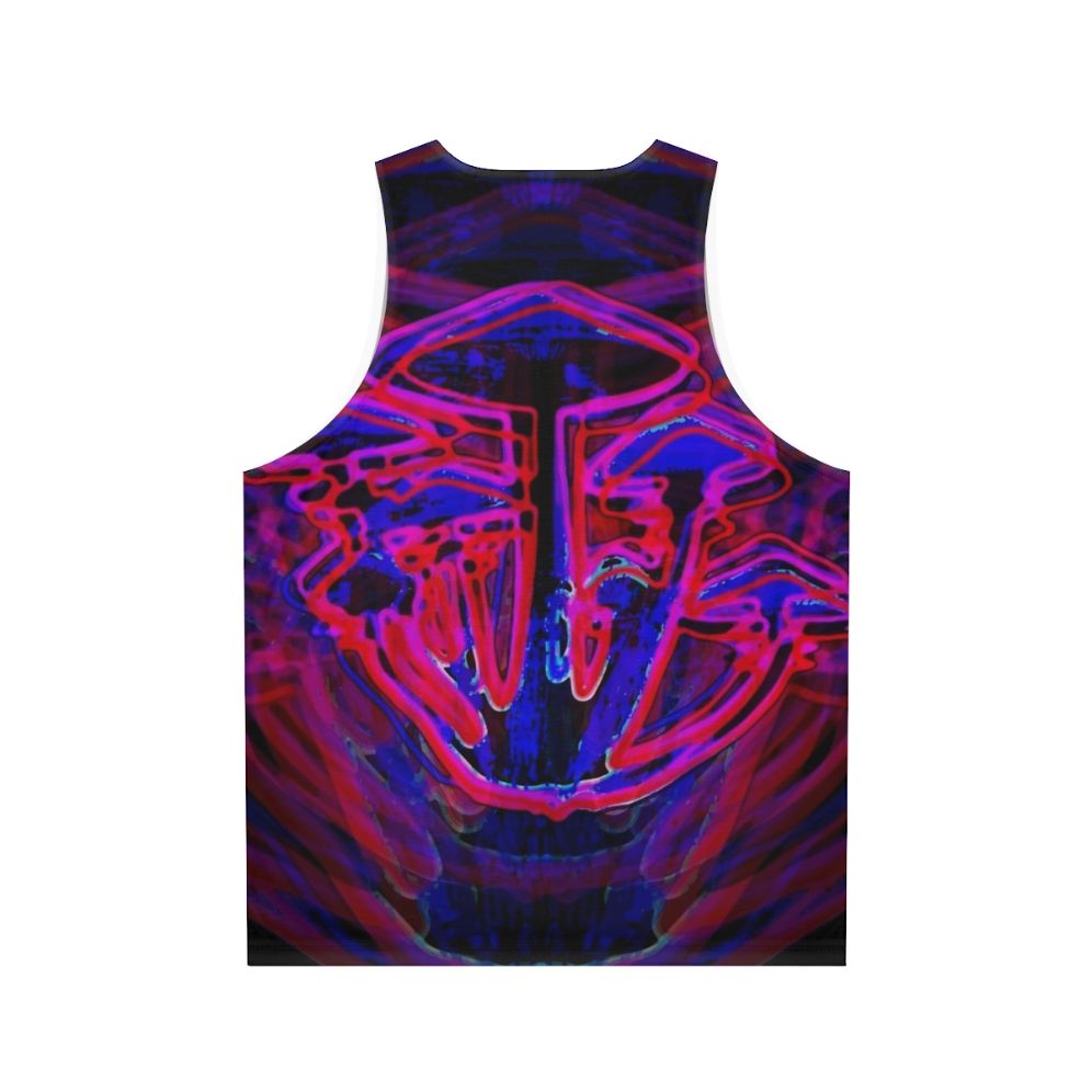 Neon shrooms glow-in-the-dark unisex tank top - Back