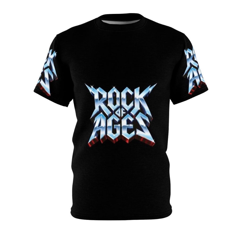 Metallic heavy metal and classic rock inspired t-shirt design