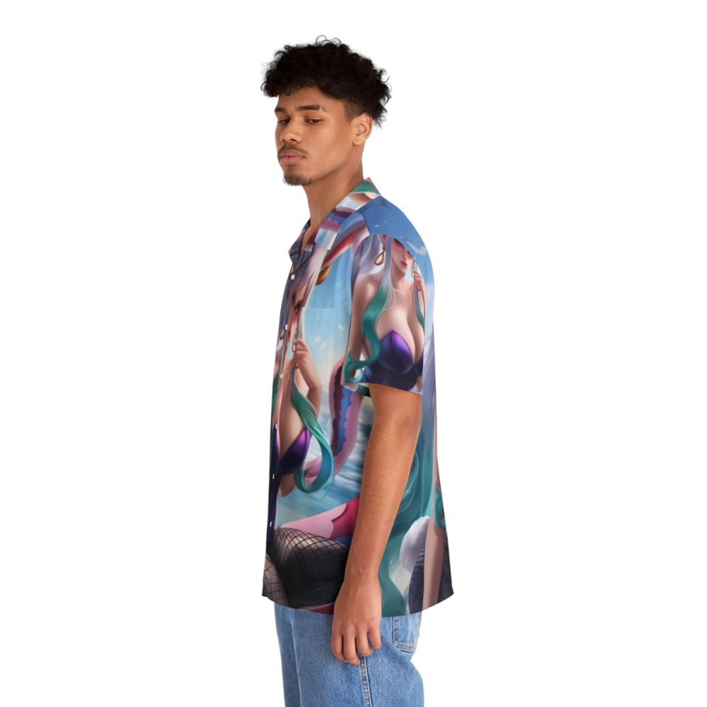 Cute anime-style Hawaiian shirt featuring a Japanese-inspired design - People Left