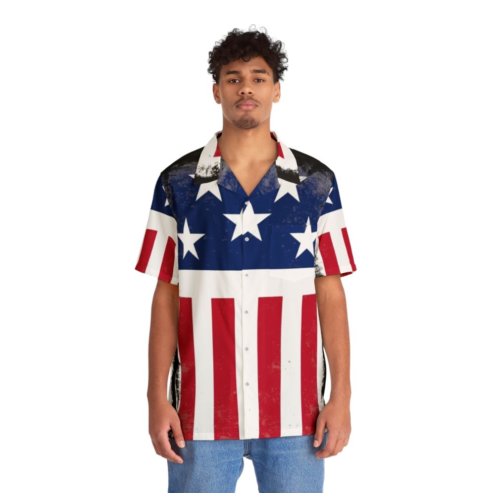 Stars and Stripes Firestarter Hawaiian Shirt with The Prodigy and Keith Flint Inspired Design - People Front