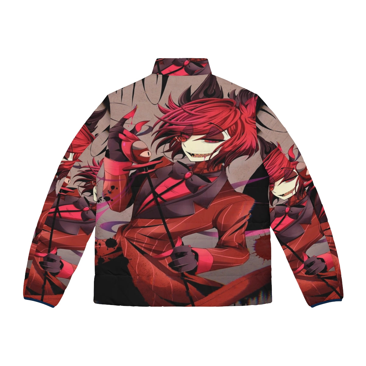 Hazbin Hotel Alastor Puffer Jacket, official anime merchandise - Back