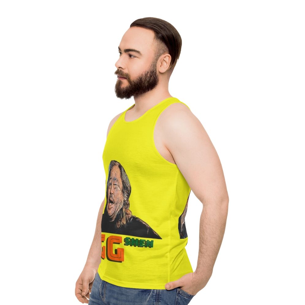 Unisex "Egg Shen" Tank Top Inspired by the 80s Cult Classic Big Trouble in Little China - men side