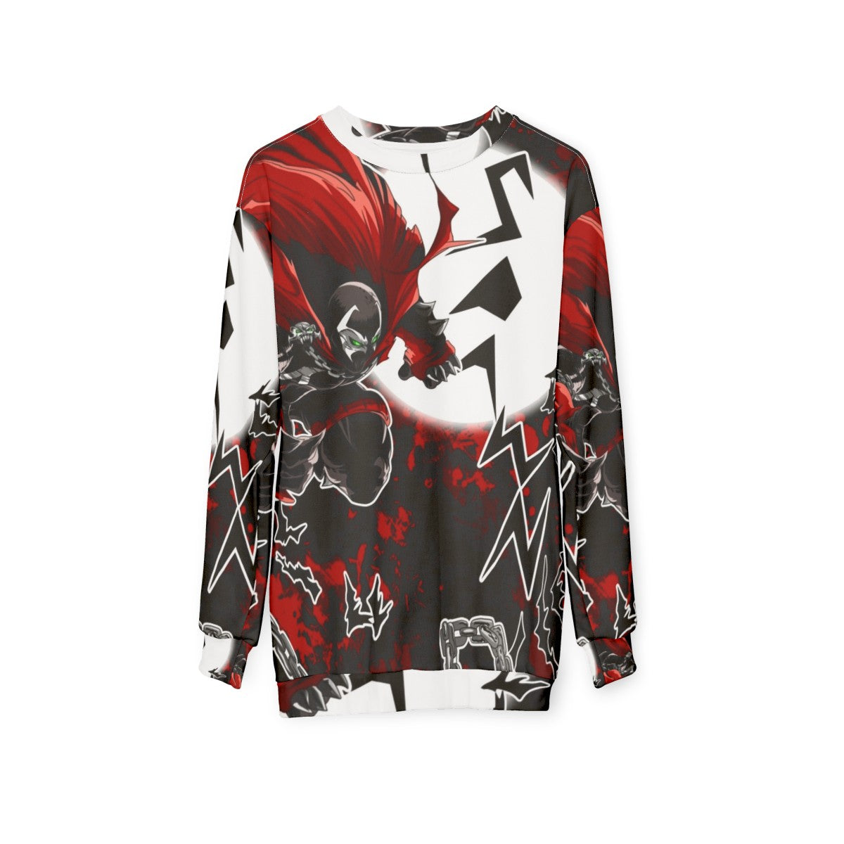 Spawn inspired graphic print pullover sweatshirt - hanging