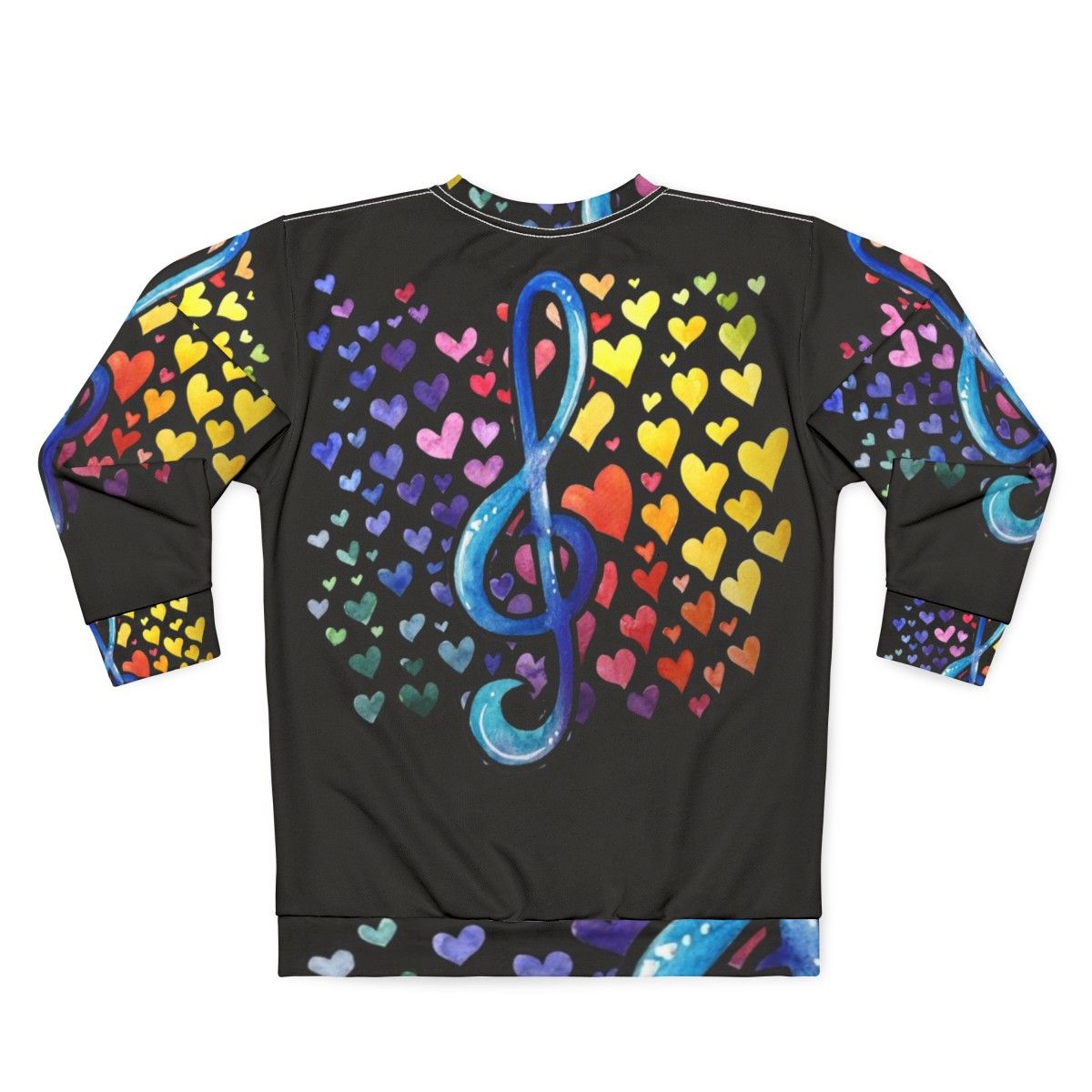 Colorful music love sweatshirt with rainbow design - Back