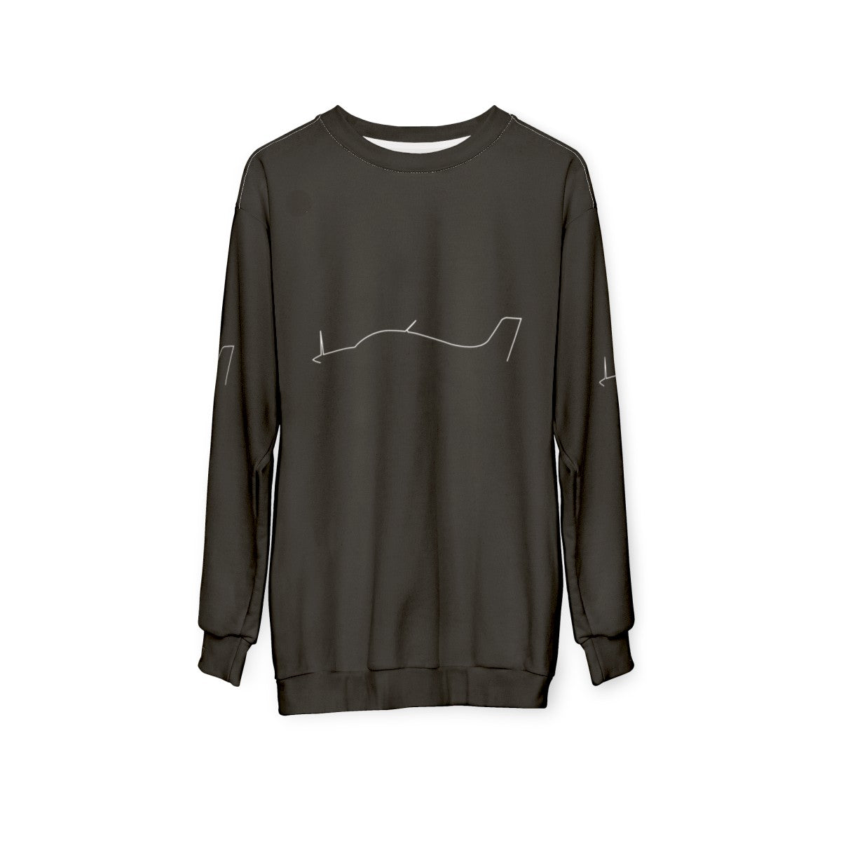 Minimalist Outline Aircraft Sweatshirt - hanging