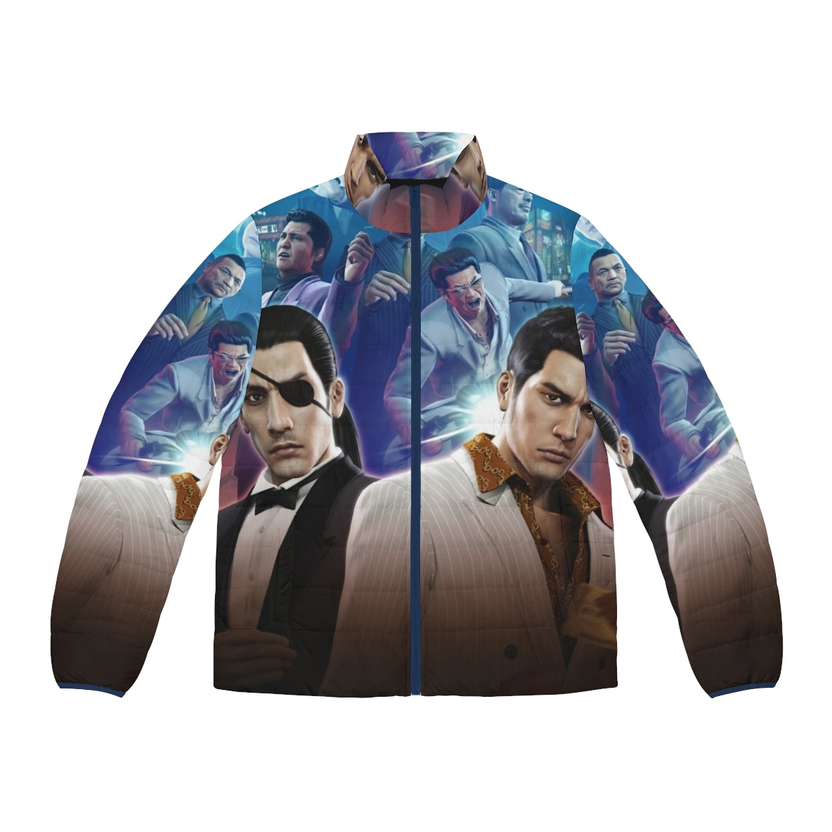 Yakuza 0 Puffer Jacket featuring game characters and imagery