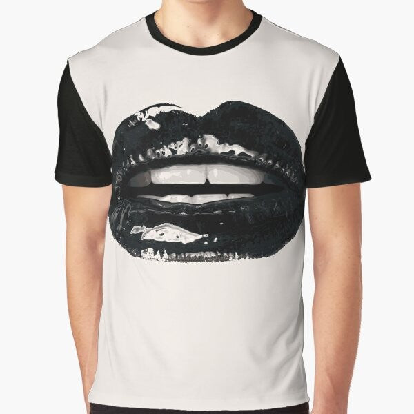 Black lips graphic t-shirt with gothic and vampire design