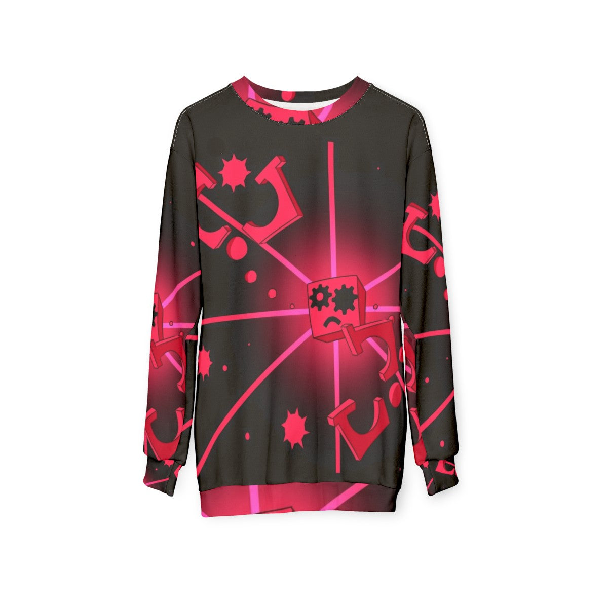 Close To Me Sweatshirt - Cube Corrupted Pink Clothing - hanging