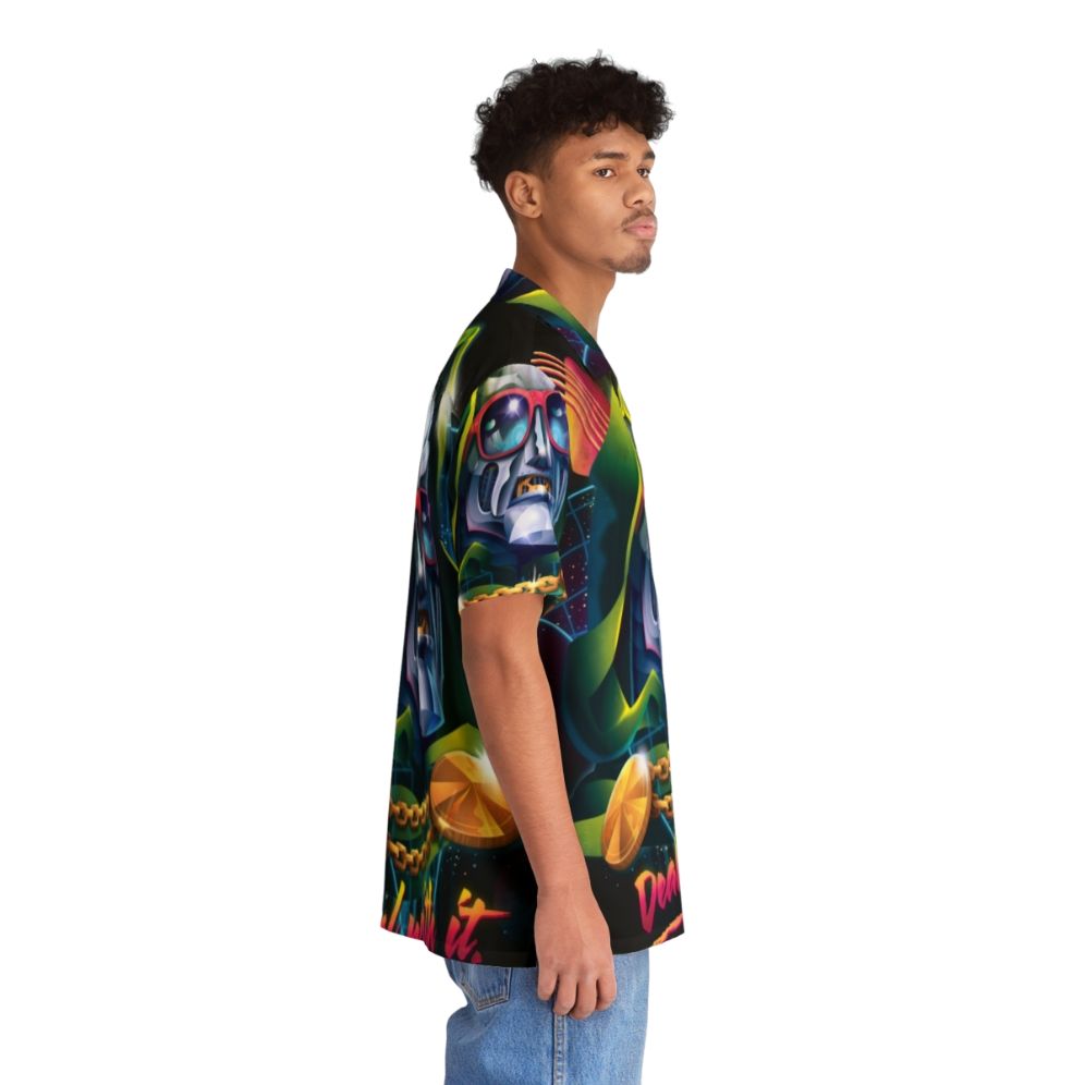 Neon "Deal With It" Hawaiian Shirt with Superhero and Villain Motifs - People Pight