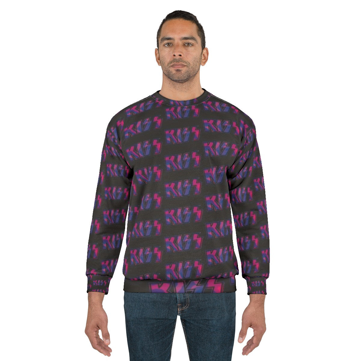 Kiss the Band Pink and Purple Tie Dye Sweatshirt - men