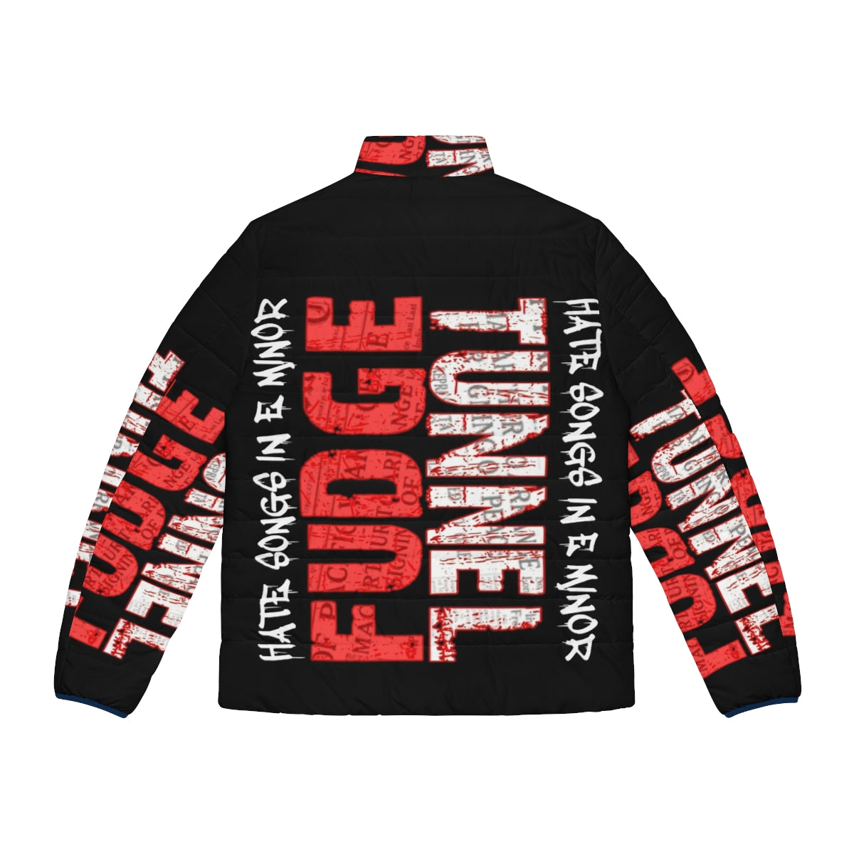 Fudge Tunnel Hate Songs In E Minor Puffer Jacket - Back