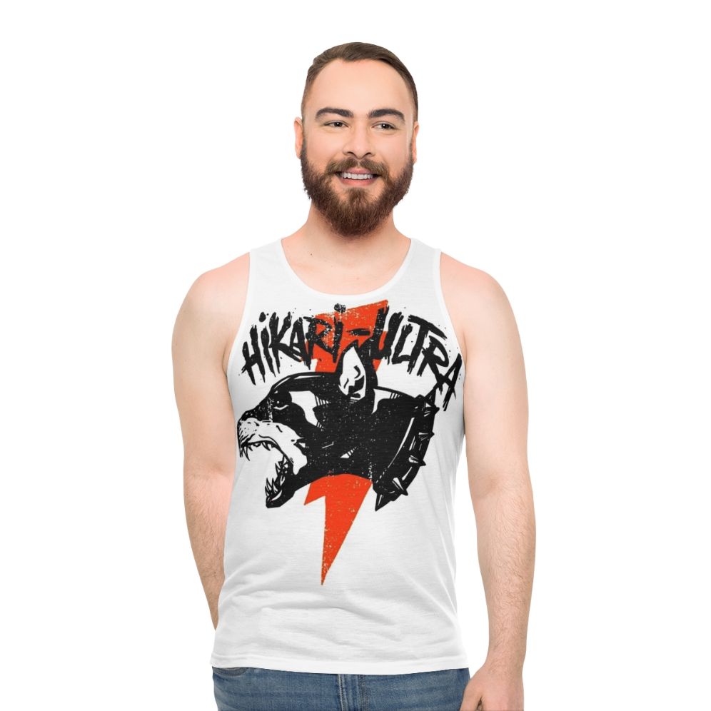 Unisex grunge vintage tank top with lightning bolt print - men