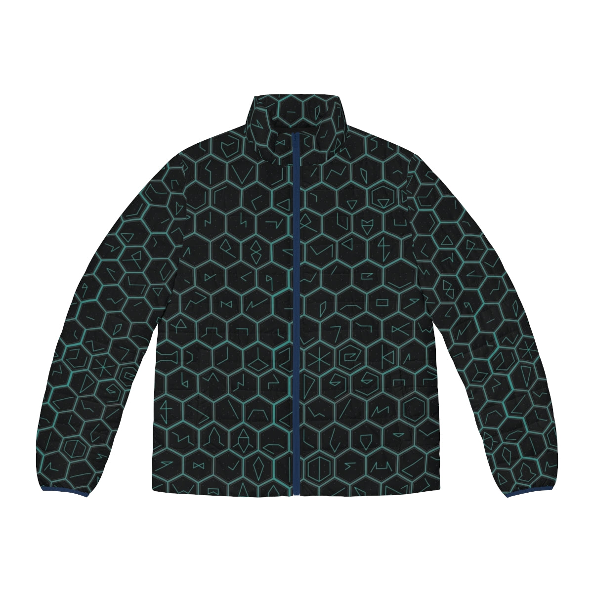 Ingress Glyph Series Puffer Jacket with Resistance Faction Glyphs