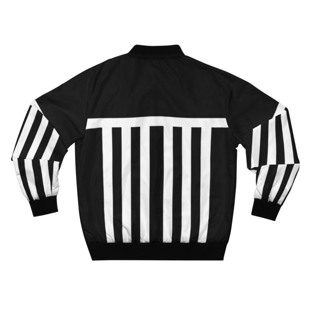 Port Adelaide Power Prison Bars Bomber Jacket with black and white stripes - Back